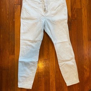 J Crew Mid rise skinny Light Blue boyfriend Chino pants size 32